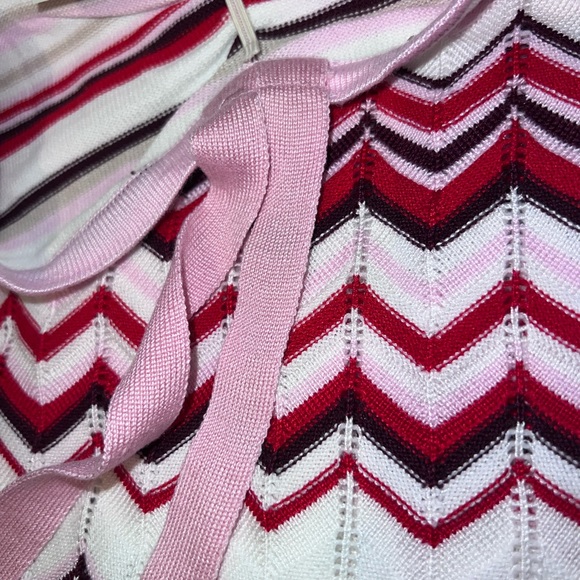 Pink Combo Mix Halter Zig Zag Dress - Picture 7 of 10